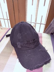 Distressed Baseball Cap "Not Time For Romance"