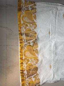 Elegant White Kurta with Golden Border