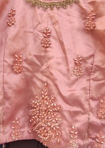 One Time Used Bridal Lehanga Peach Colour