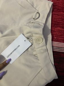 Y2K BEIGE CARGO PANTS -XS