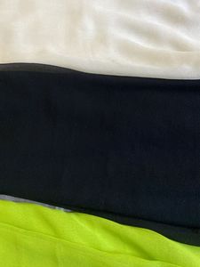 4 Georgette And 1 Yellow Cotton Silk Dupattas
