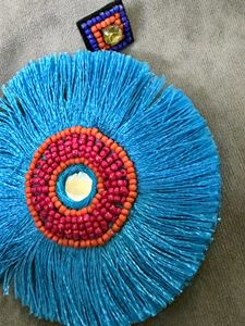 Boho Blue Tassel Earrings