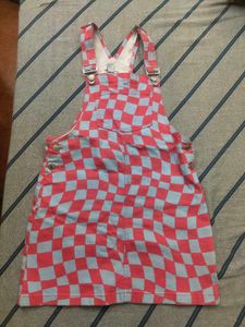 Checkered Girls Jumper Dress