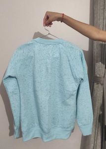 Light Blue Quilted Sweatshirt