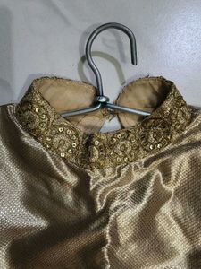 Elegant Gold &amp; Black Embellished full sleeve Blous
