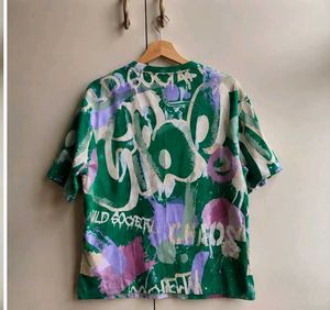 Graffiti Print Oversized T-Shirt