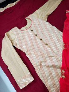 Elegant Kurta pant and dupatta with gotta patti be