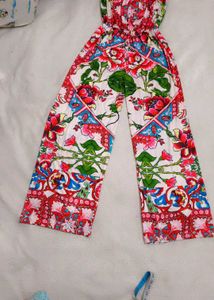 Very Beautiful Floral Print Strapless Jumpsuit