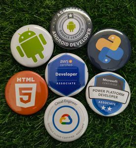 Pack Of 14 )(2 in 1 Pin & Magnetic Badge