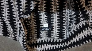 Crocheted Striped Cardigan
