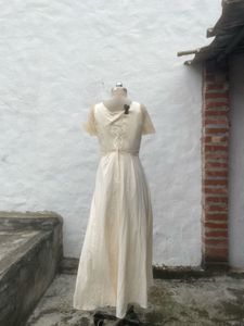 Elegant Cream Maxi Dress
