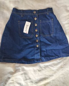Blue Denim Mini Skirt