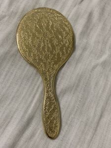 Vintage Style Gold Textured Handheld Mirror