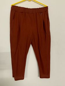 Comfortable Rust Cropped Pants