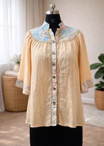 Vintage Elegant Embroidered Tunic Top