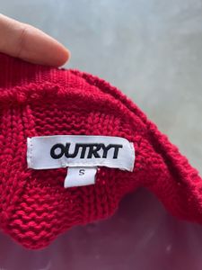 Red Knit Cardigan