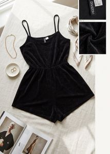 Chic Black Romper with Spaghetti Straps