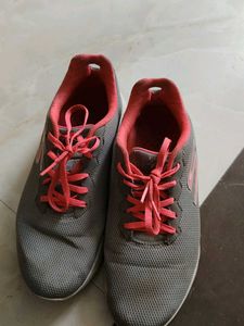 Gray & Pink Athletic Sneakers