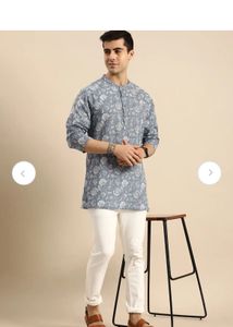 Men's Floral Print Kurta
