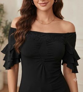 Chic Black Ruffle Top