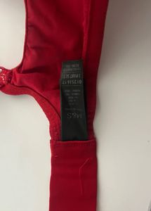 Red Heart Print Bra - 38DD