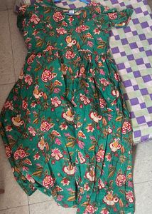 Green Floral Print Kurta