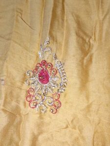 Embroidered Yellow Kurta with Red Salwar