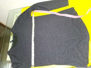 Grey Top with Mesh Detail - Size S