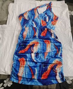 Stylish Blue One-Shoulder Dress
