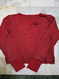 Sparkly Red Long Sleeve Top
