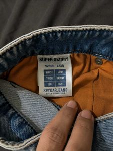 Original Spykar Distressed Light Wash Skinny Jeans