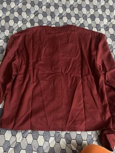 Maroon Collared Button-Up Top