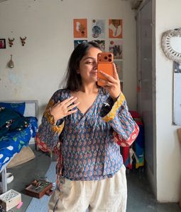 Boho Wrap Style Printed Top