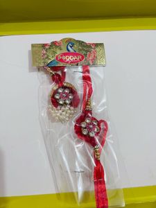 Beautiful Rakhi Set with Pearls 1 pair for 199