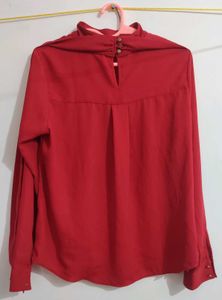 Elegant Red Long Sleeve Top