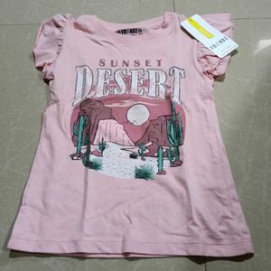 Pink "Sunset Desert" Graphic T-Shirt