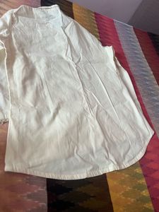 New Embroidered Cream Kurta