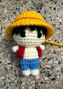 Crocheted Monkey D. Luffy Keychain