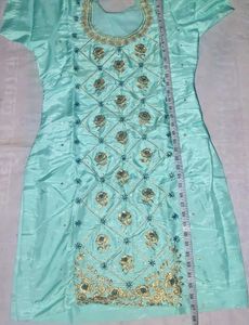 Sky Blue Embroidered Kurti with Matching Pant | El