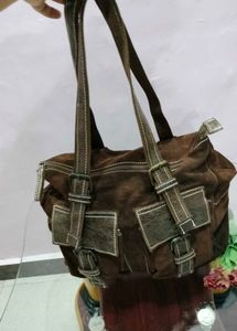 Brown Suede Shoulder Bag
