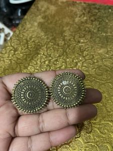 Oxidized Silver Jhumka Earrings