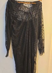 Elegant Black Lace Midi Dress