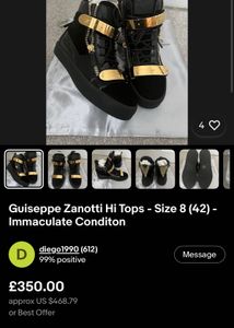 Giuseppe Zanotti Black Sneakers
