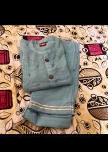 Stylish Teal Printed Kurta Set with Dupatta