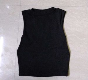 Sleeveless Black Mock Neck Top