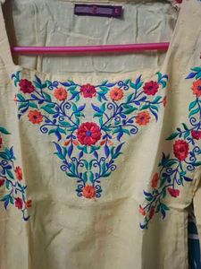 Yellow Embroidered Kurta