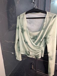 Floral Print Mesh Top
