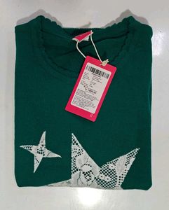 Jam &amp; Honey Girls Sweater – Teal with Lace Stars