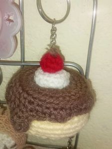 Crocheted Cupcake Keychain