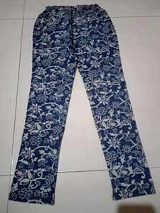 Blue Floral Print Denim Jeans